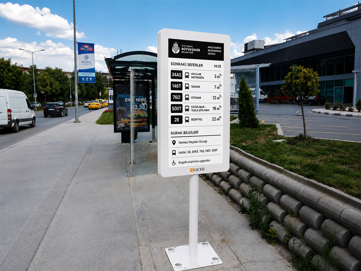 E-Ink Akıllı Durak Ekranları