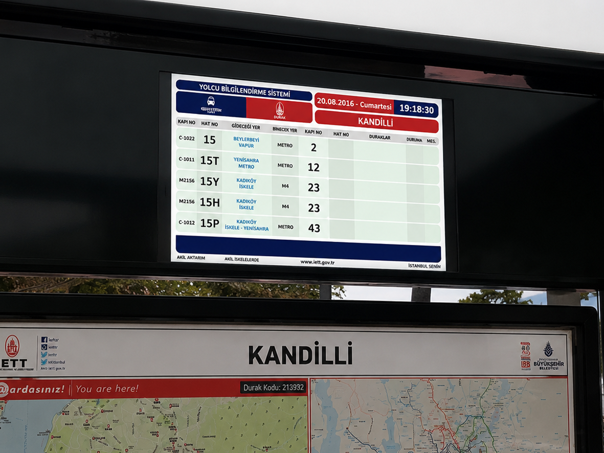Belediye Akıllı Toplu Taşıma Durağı Projesi