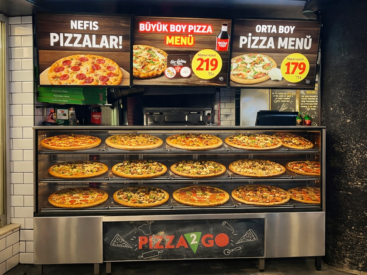 Pizza2Go Digital Menuboard Projesi
